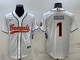 Men's Cincinnati Bengals #1 JaMarr Chase White With Patch Cool Base Stitched Baseball Jersey,baseball caps,new era cap wholesale,wholesale hats